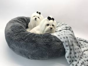 Hundebett DOGSZONE DONUT GRAU kuschelig