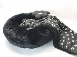 Hundebett DOGSZONE DONUT SCHWARZ kuschelig