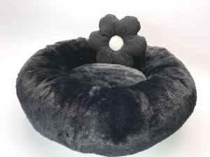 Hundebett DOGSZONE DONUT SCHWARZ kuschelig
