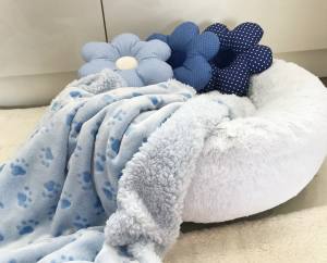Hundebett DOGSZONE DONUT  Weiss kuschelig
