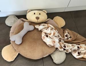 Hundebett Teddy kariert inkl.Kissen,Decke,