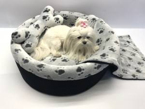 Hundebett,Kuschelnest DREAMLAND BLACK GREY Gr.1