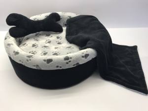 Hundebett,Kuschelnest DREAMLAND BLACK GREY Gr.1