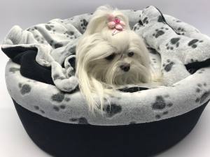 Hundebett,Kuschelnest DREAMLAND BLACK GREY Gr.1