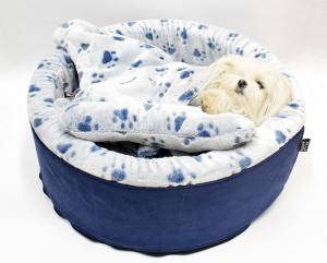 Hundebett,Kuschelnest DREAMLAND BLUE