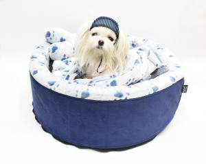Hundebett,Kuschelnest DREAMLAND BLUE