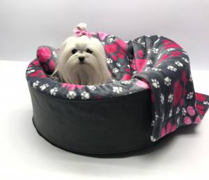 Hundebett,Kuschelnest DREAMLAND GREY-PINK