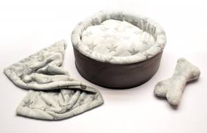Hundebett,Kuschelnest DREAMLAND GREY STAR