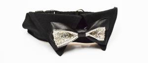 Hundefliege mit Kragen und Halsband BLACK CLASSIC