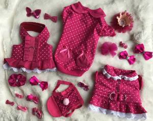 Hundegschirr Pünktchen Pink