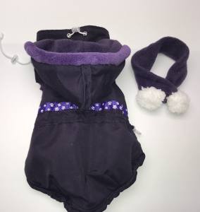 Hundejacke,Winterjacke mit Schal NESNA PURPLE