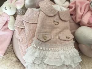 Hundekleid,Mantel Rosa Traum mit D-Ring