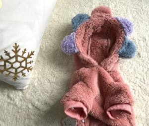 Hundepullover Jogger Teddyplüsch Pullover BIG FLOWER PINK