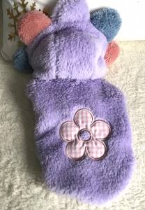 Hundepullover Jogger Teddyplüsch Pullover BIG FLOWER PURPLE