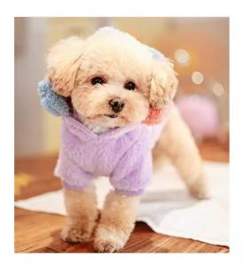 Hundepullover Jogger Teddyplüsch Pullover BIG FLOWER PURPLE