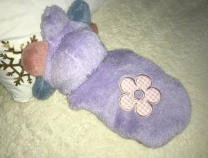 Hundepullover Jogger Teddyplüsch Pullover BIG FLOWER PURPLE