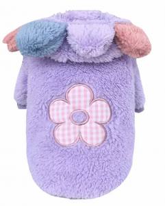 Hundepullover Jogger Teddyplüsch Pullover BIG FLOWER PURPLE