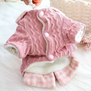 Hundepullover Sehr Dick und warm  für Hunde KARO ROSA