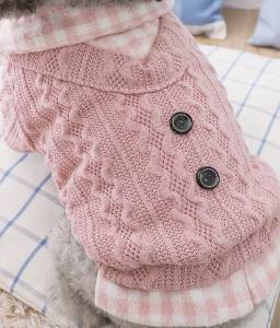 Hundepullover Sehr Dick und warm  für Hunde KARO ROSA