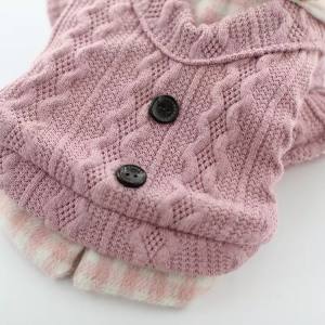 Hundepullover Sehr Dick und warm  für Hunde KARO ROSA