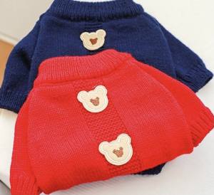 Hundepullover ,Strickpullover für Hunde Bärchen Blau