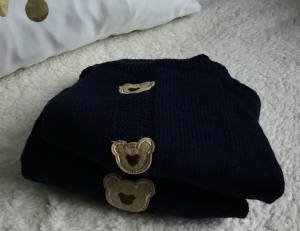 Hundepullover ,Strickpullover für Hunde Bärchen Blau