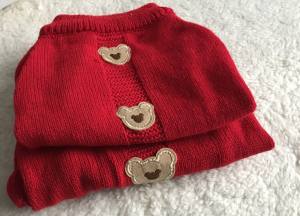 Hundepullover ,Strickpullover für Hunde Bärchen Rot