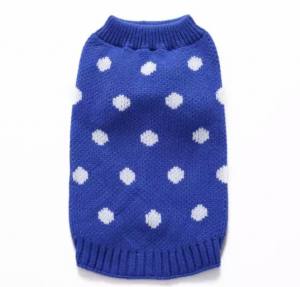 Hundepullover ,Strickpullover für Hunde DOTS BLUE