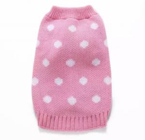 Hundepullover ,Strickpullover für Hunde DOTS PINK