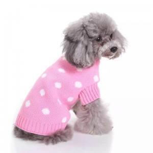 Hundepullover ,Strickpullover für Hunde DOTS PINK