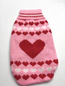 Hundepullover ,Strickpullover für Hunde PINK LOVELY HEART