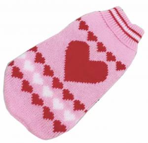 Hundepullover ,Strickpullover für Hunde PINK LOVELY HEART