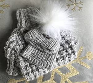 Hundepullover ,Strickpullover mit Mütze  BELLO GREY