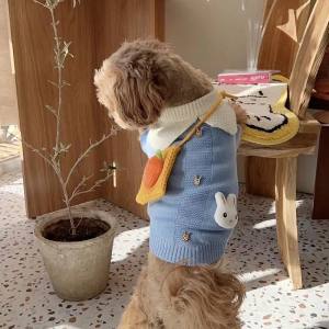 Hundepullover mit Knöpfen für Hunde HASE BLAU