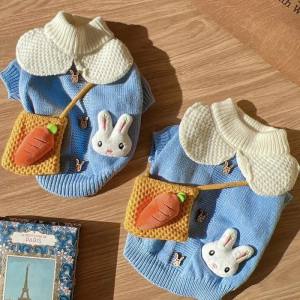 Hundepullover mit Knöpfen für Hunde HASE BLAU