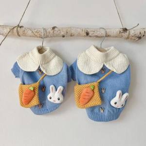 Hundepullover mit Knöpfen für Hunde HASE BLAU