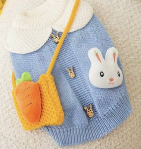 Hundepullover mit Knöpfen für Hunde HASE BLAU