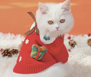 Hundepullover warm Weihnachten Rot schick