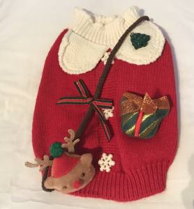 Hundepullover warm Weihnachten Rot schick