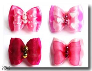 Hundeschleifen Set auf Gummi``PINK DREAM``