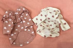 Hundeshirt T-Shirt Creme mit Herzen CAROLINE