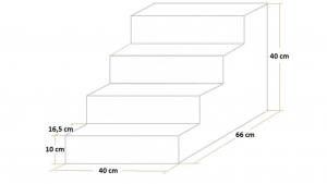 Hundetreppe BOXSPRINGBETT KUNSTLEDER CLASSIC Gr.M/4 56 cm hoch
