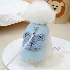 Hundeweste Winterjacke BLUE TEDDY BABY mit D-Ring
