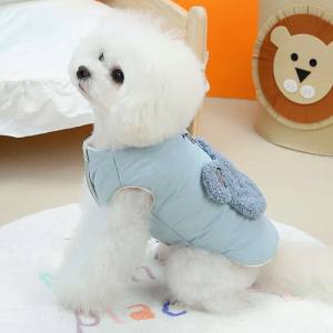 Hundeweste Winterjacke BLUE TEDDY BABY mit D-Ring