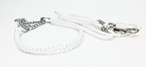 KETTE WEISS Vorführleine,Ausstellungsleine mit Halsband und Leine 4 mm