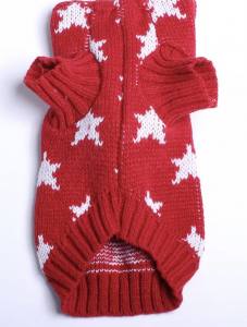 Kaputzen Hundepullover ,Strickpullover für Hunde RED STAR