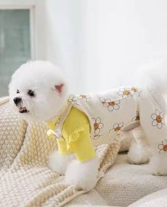 Latzhose Hundehose Winterhose FLOWER CREME