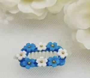 Hunde MINI FLOWERS Spange Klipp ,Kamm Clip Spange Metall Haarspange