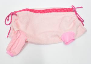 OP Body mit Hinterbeinen aus Frottee Rose