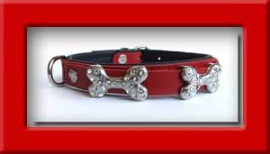 Personalisierte Hundehalsband aus Leder *GLAMOUR*Gr.1